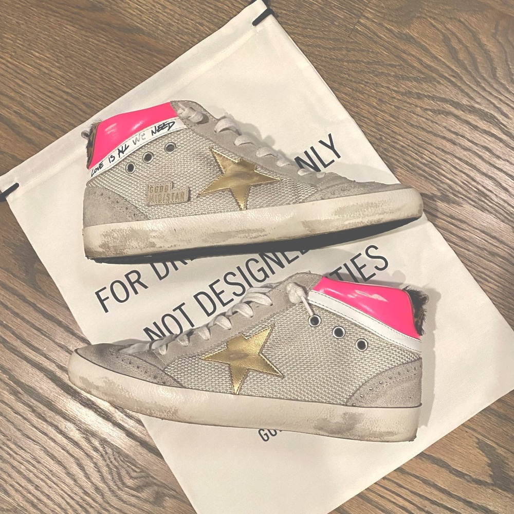 Golden Goose Mid Star Suede Trim Leather Sneaker
